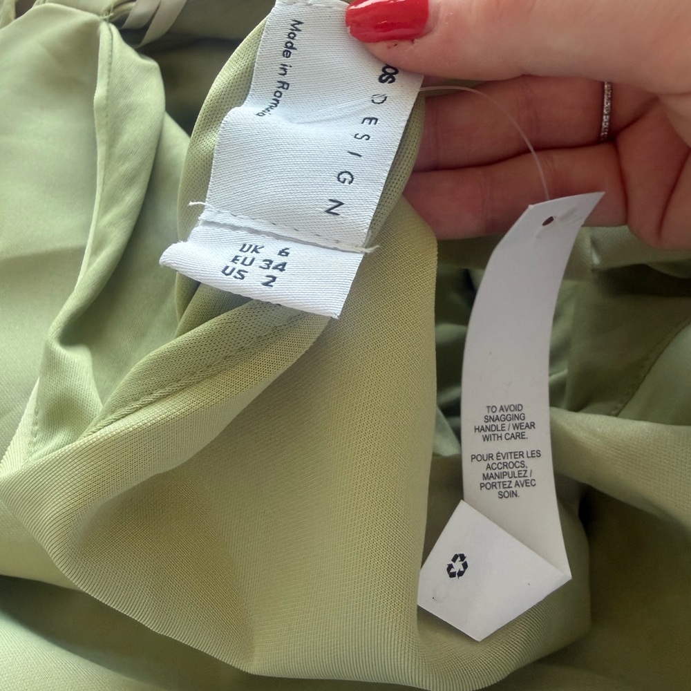Asymmetric Halter Midi Dress in Light Green - Picture 4 of 4